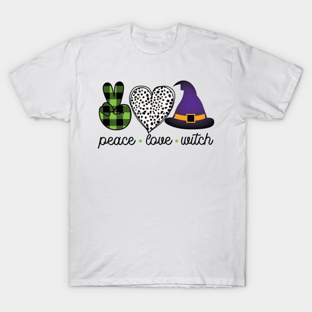 Peace Love Witch T-Shirt by SandiTyche